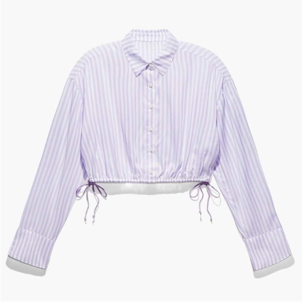 Savage x Fenty Coastal Stripe Woven Voile Sleep Crop
Shirt with Drawstring NWT - Picture 1 of 5